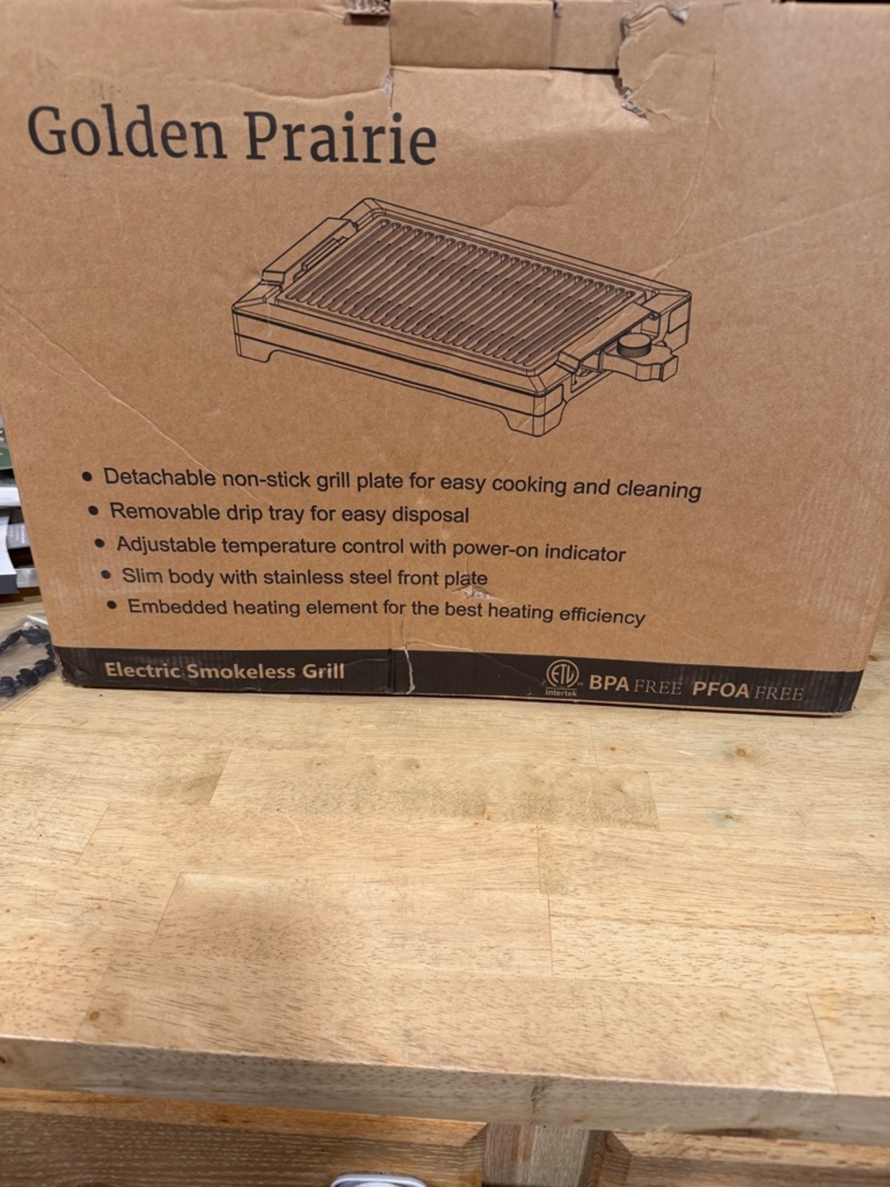 Golden Prairie Electric Smokeless Grill - Stainless Plate